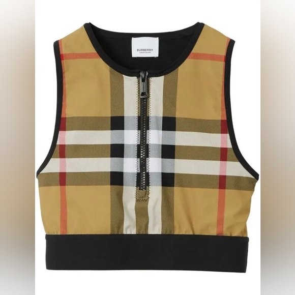 Burberry Zadie Cropped Check Top - Picture 1 of 5